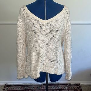 Free people cream knit sweater